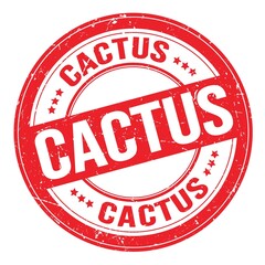 CACTUS text written on red round stamp sign