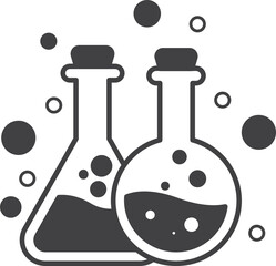 chemical experiments and test tubes illustration in minimal style