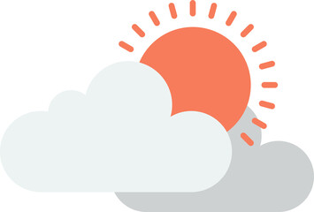 sun and clouds illustration in minimal style