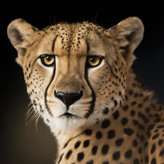Cheetah Face Close Up Portrait - AI illustration 04