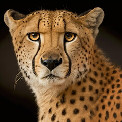 Cheetah Face Close Up Portrait - AI illustration 05