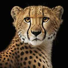 Cheetah Face Close Up Portrait - AI illustration 06