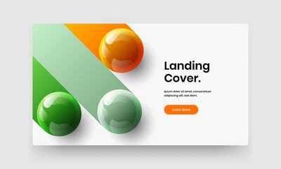 Clean corporate identity design vector layout. Multicolored 3D balls presentation template.