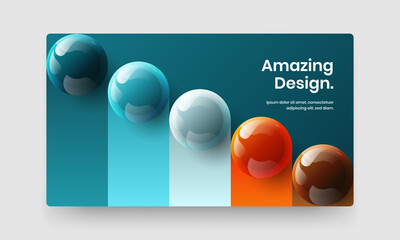 Original 3D balls poster layout. Clean corporate brochure vector design illustration.