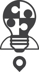 light bulb with rocket illustration in minimal style