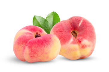 Flat peach fruit  isolated on transparent png