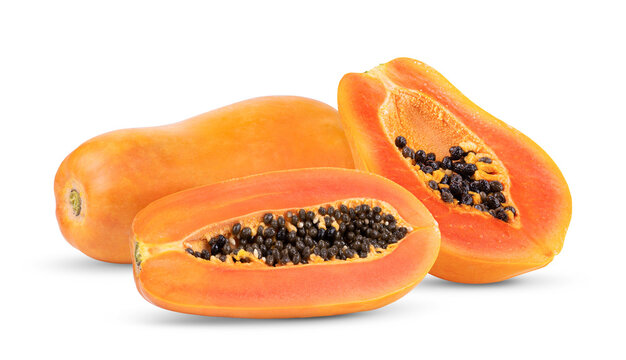 Ripe papaya fruit isolated on transparent png