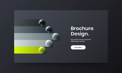 Premium 3D balls poster layout. Creative booklet vector design illustration.
