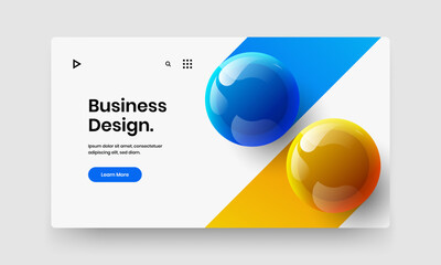 Isolated realistic spheres front page illustration. Simple company brochure vector design concept.