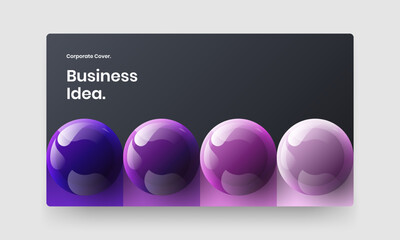 Simple 3D balls cover concept. Fresh flyer vector design illustration.