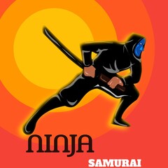 Illustration ninja samurai of design. © Phan