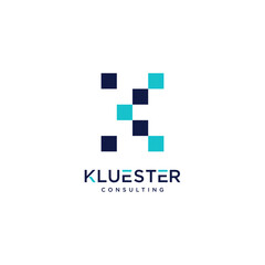 k logo initials design isolated vector illustration