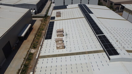 solar panels shot with drone