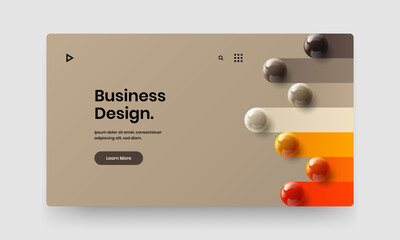 Modern realistic balls corporate identity template. Fresh site screen vector design layout.