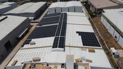solar panels shot with drone