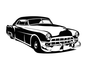 American classic muscle car view from front isolated white background. best for logo, badge, emblem, icon. vector illustration available in eps 10.