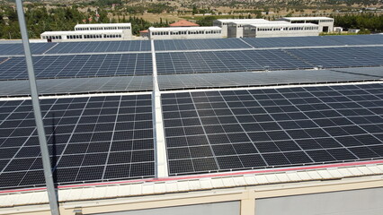solar panels shot with drone