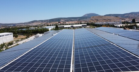 solar panels shot with drone
