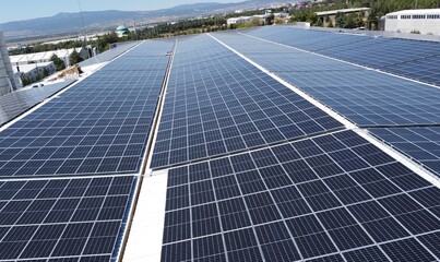 solar panels shot with drone