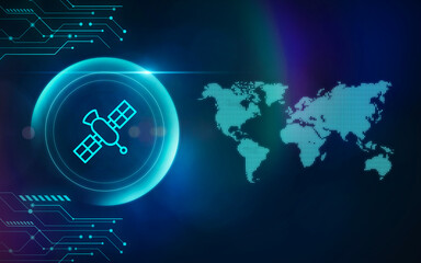 New world connection through satellites in space.