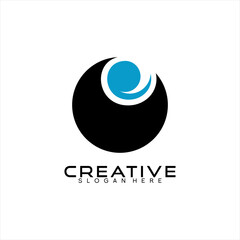 Abstract eyeball vector logo design.