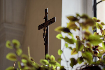 Cross in the church in Poland