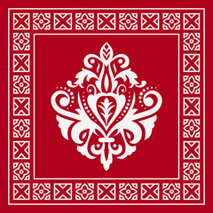 Damask bandana pattern, victorian royal pattern bandana shawl, hijab, neck scarf, tablecloth