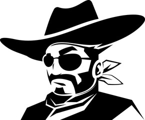 silhouette of cowboy