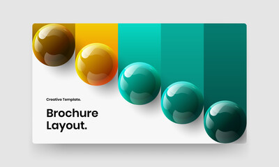 Clean company cover vector design concept. Fresh 3D balls flyer illustration.