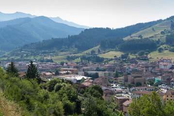 View of the Cantabrian town of Potes, Cantabria-Spain.