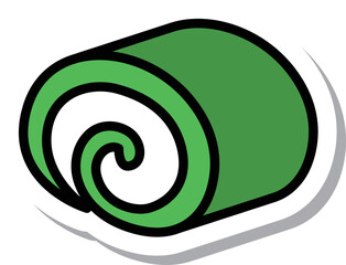 ミニステッカー食べ物　抹茶ロールケーキ