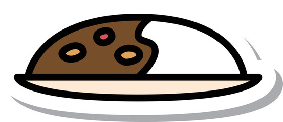 ミニステッカー食べ物　カレー