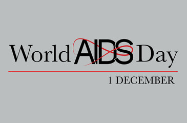 World Aids Day, red ribbon, 1 December, health for the world, support.