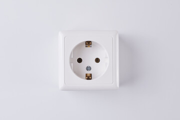 White socket isolated on white background. Electric lighting concept