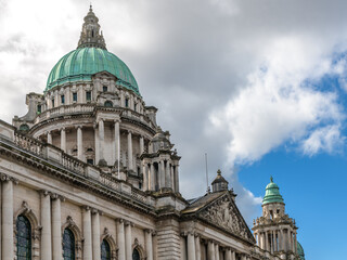 Fototapeta na wymiar Belfast City Hall, the famous architectural landmark in Noerthen Ireland capital