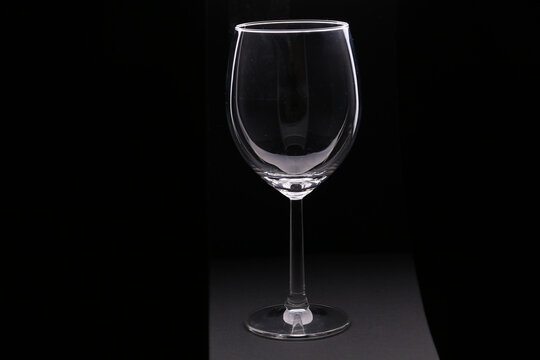 photo of an empty glass on a black background