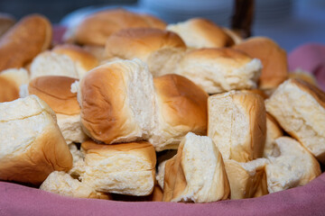 Homemade Dinner Yeast Rolls in a basket