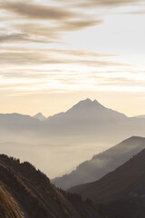 Swiss alps sunset