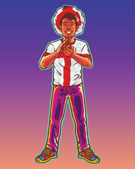 England Football Supporter Cartoon Character