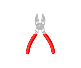 Pliers, groove pliers, tool, for holding, clamping and tightening, graphic design. Work and construction tool, electrical, renovation, repair and repairing, vector design and illustration