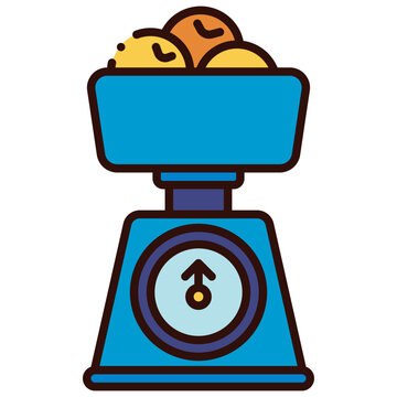 orange fruits in weighing scale illustration