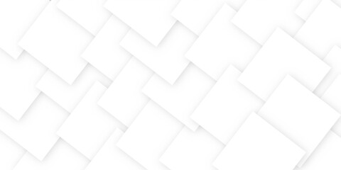 Abstract. Paper square white background ,light and shadow . Modern design with Realistic group of blank white picture frame templates set on white background, 3D render in geometric and vector design