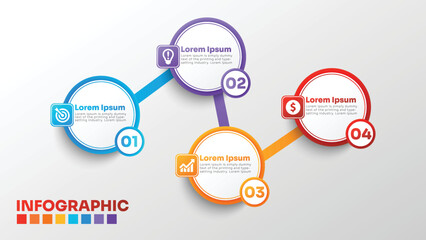 Business infographic template illustration. flat circle modern chart or presentation infographic template