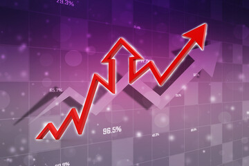 3d rendering business graph and documents. Stock market chart. Business graph background, Financial Background