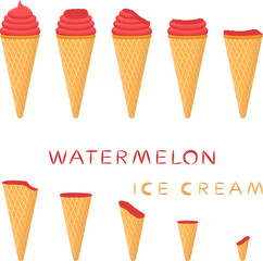 Big set various sweet tasty natural ice cream