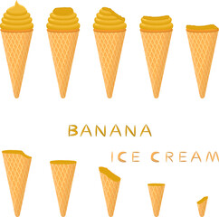 Big set various sweet tasty natural ice cream