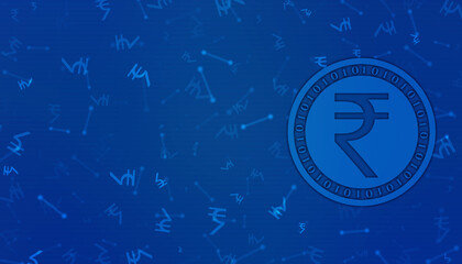Indian Rupee symbol on financial Background, Growth of Indian stock market, Abstract finance background, Stock market Concept background