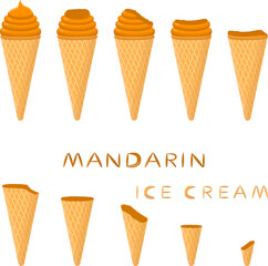 Big set various sweet tasty natural ice cream