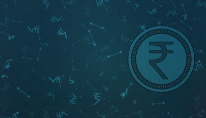 Indian Rupee symbol on financial Background, Growth of Indian stock market, Abstract finance background, Stock market Concept background