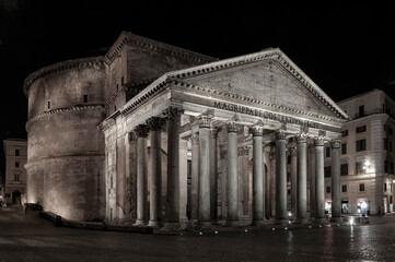 Night view of Pantheon in Rome